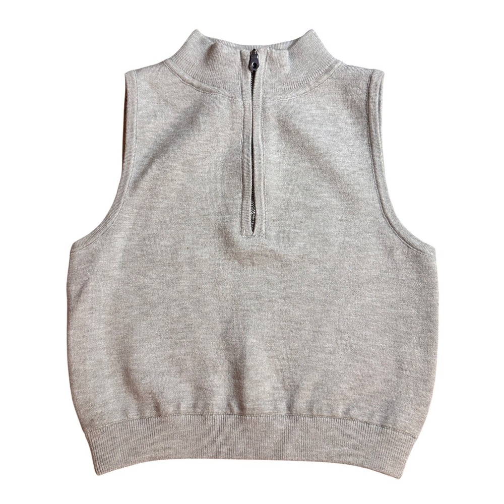 Wild Fable Gray Half Zip Mock Neck Sweater Vest Responsible Style Junior XS NWOT